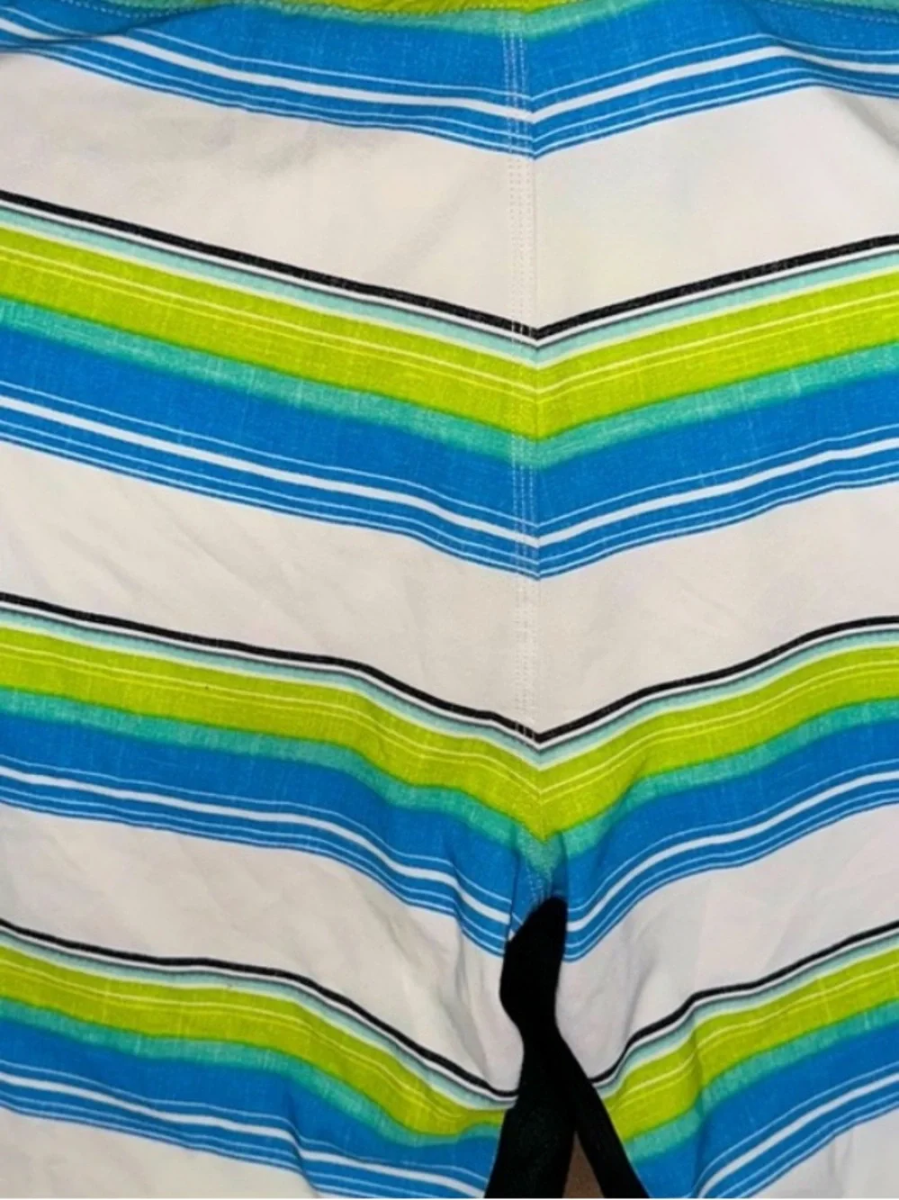 Subculture Men’s Striped Blue and Green Swim Shorts